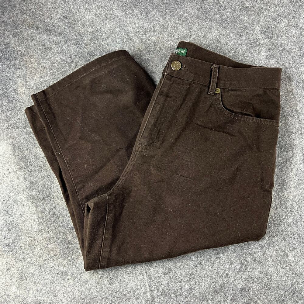 Green Label Lauren Jeans Company Ralph Lauren Dark Brown Cropped Jeans 10P Y2K
